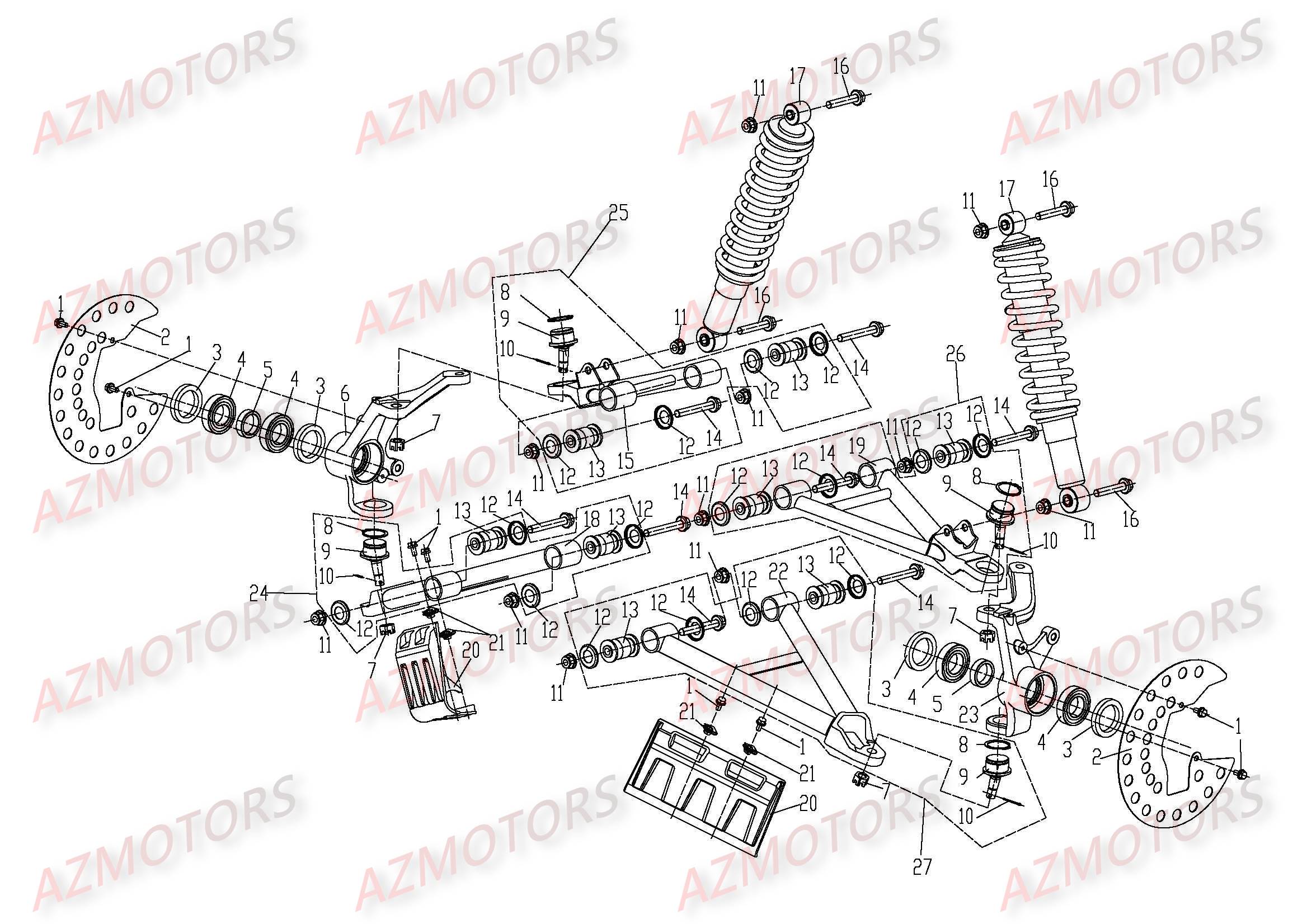 SUSPENSION AVANT CFMOTO UFORCE 500 600