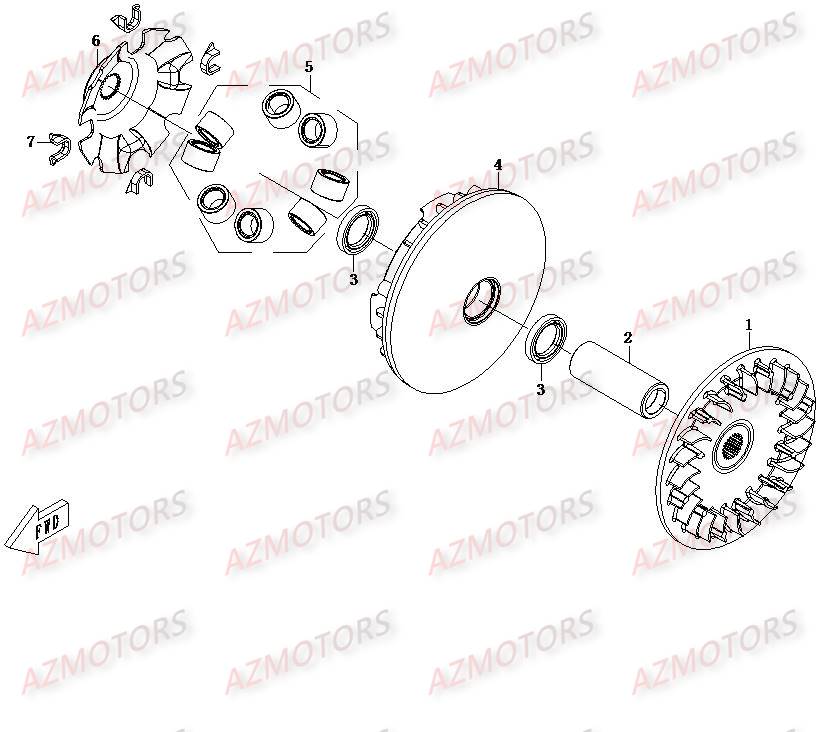 Variateur Primaire CFMOTO Pièces Origine CFMOTO UFORCE 500/600