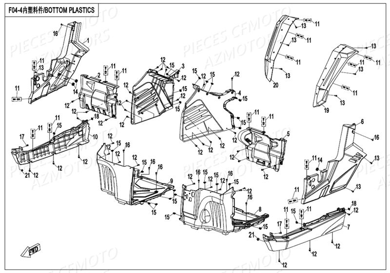 CARENAGES HABITACLE EXTERIEUR CFMOTO UFORCE 550