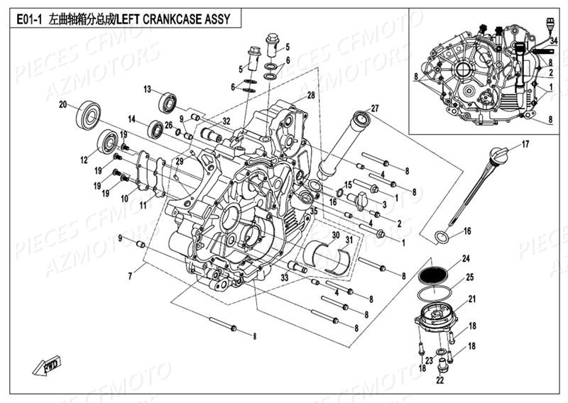 DEMI CARTER GAUCHE CFMOTO UFORCE 550