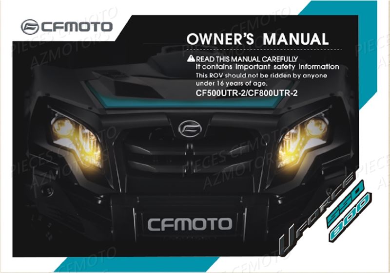 Manuel Utilisateur CFMOTO Pièces Origine CFMOTO UFORCE 550 (2017)