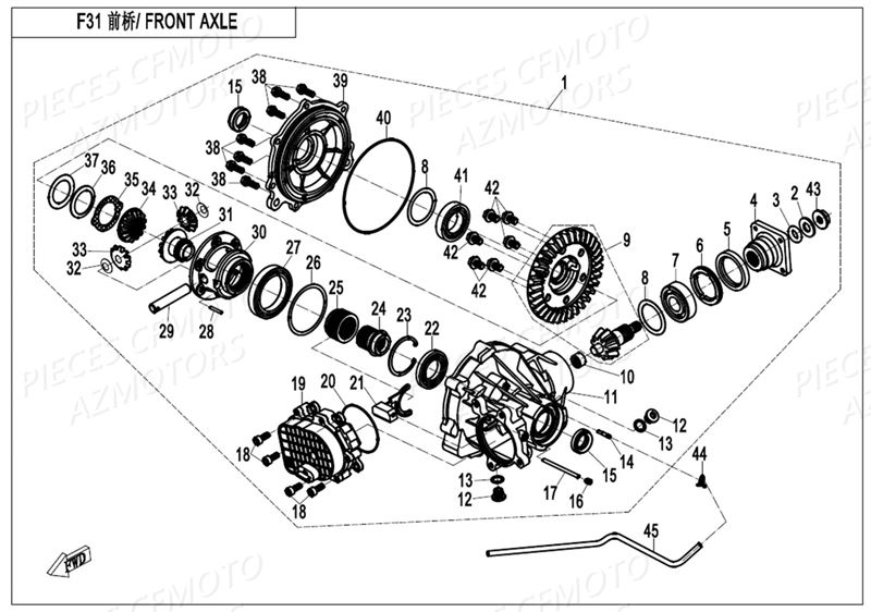 PONT AVANT DETAIL CFMOTO UFORCE 550