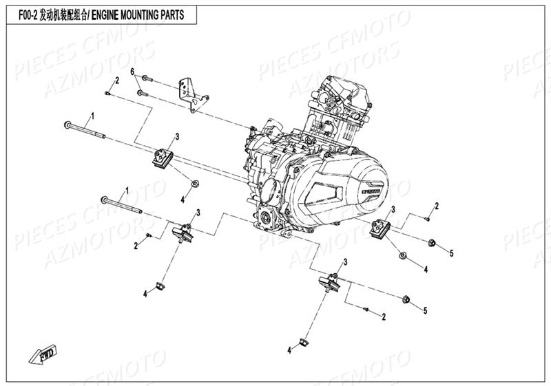 Silentbloc Moteur CFMOTO Pièces Origine CFMOTO UFORCE 550 (2017)
