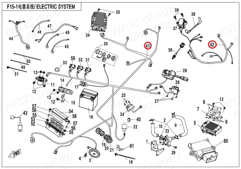 SYSTEME ELECTRIQUE CFMOTO UFORCE 550