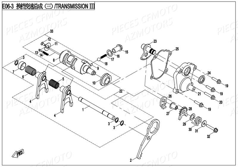 TRANSMISSION 3 CFMOTO UFORCE 550