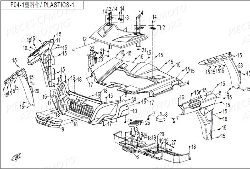 COQUE AVANT CFMOTO UFORCE 800