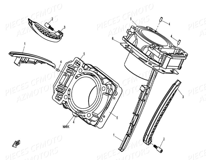 Cylindre CFMOTO Pièces Origine CFMOTO UFORCE 800 (2016)