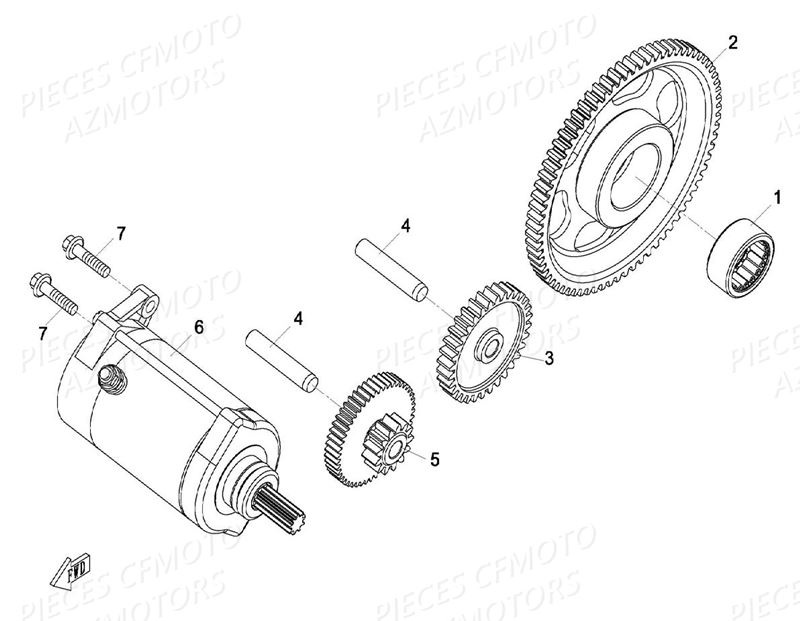 Demarreur CFMOTO Pièces Origine CFMOTO UFORCE 800 (2016)