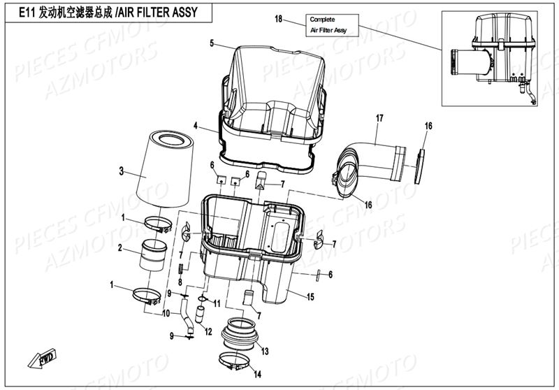 Filtre A Air CFMOTO Pièces Origine CFMOTO UFORCE 800 (2016)
