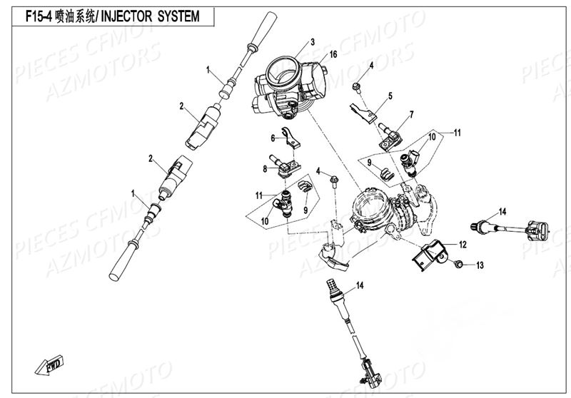 Injection CFMOTO Pièces Origine CFMOTO UFORCE 800 (2016)