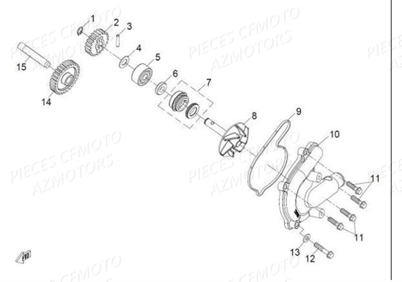 Pompe A Eau CFMOTO Pièces Origine CFMOTO UFORCE 800 (2016)
