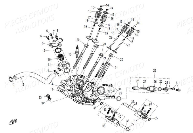 Culasse 2 CFMOTO Pièces Origine CFMOTO UFORCE 800 EPS (2016)