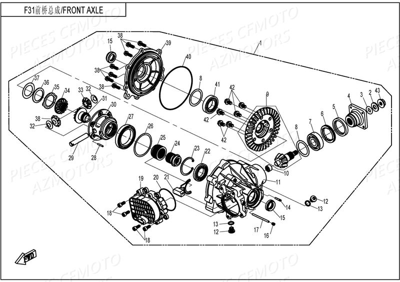 PONT AVANT CFMOTO UFORCE 800 EPS