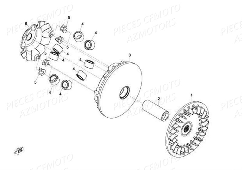 Variateur Embrayage CFMOTO Pièces Origine CFMOTO UFORCE 800 EPS (2016)