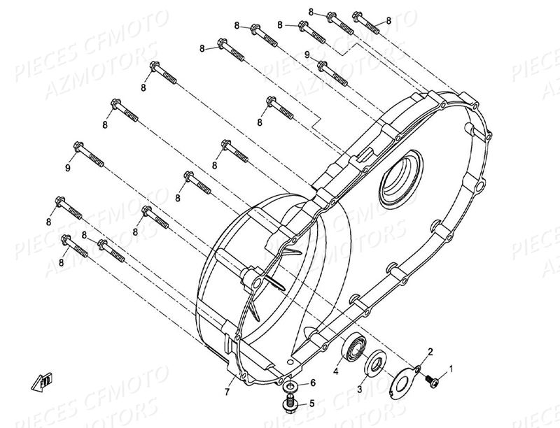 COUVERCLE TRANSMISSION CFMOTO UFORCE 800 EPS T1