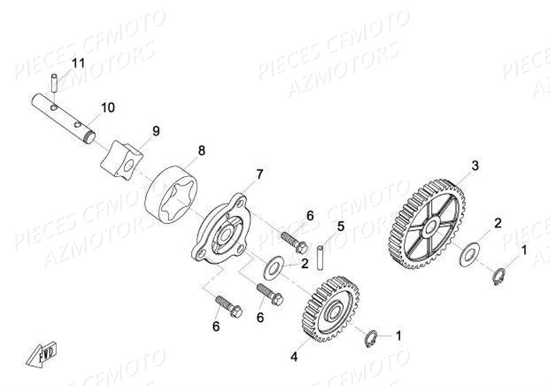 Pompe A Huile CFMOTO Pièces Origine CFMOTO UFORCE 800 EPS -T1 (2017)