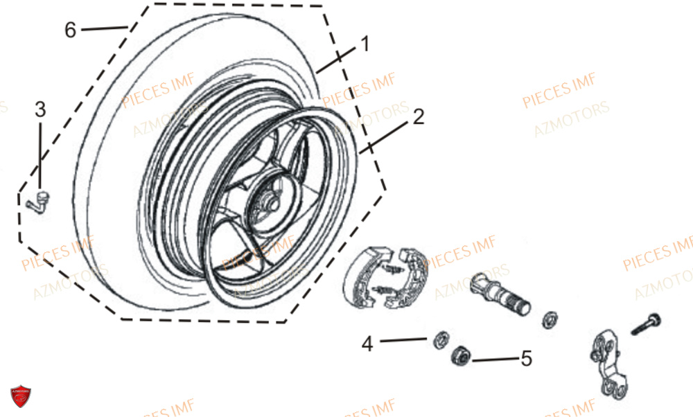 Roue Arriere AZMOTORS PIECES ULTIMATT EURO 4