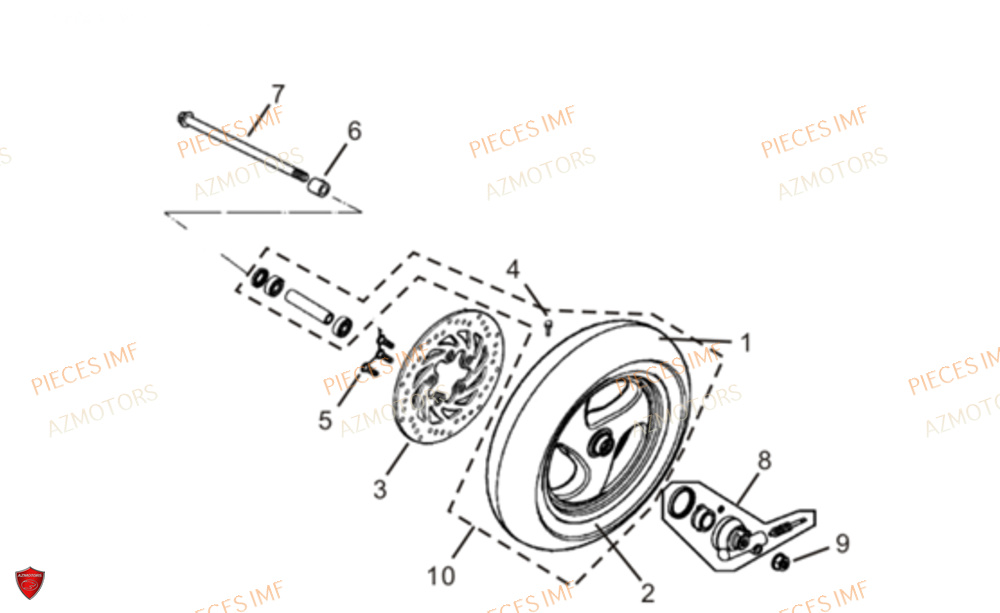 Roue Avant AZMOTORS PIECES ULTIMATT EURO 4