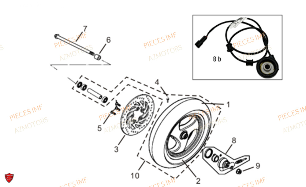 Roue Avant AZMOTORS PIECES ULTIMATT EURO 5