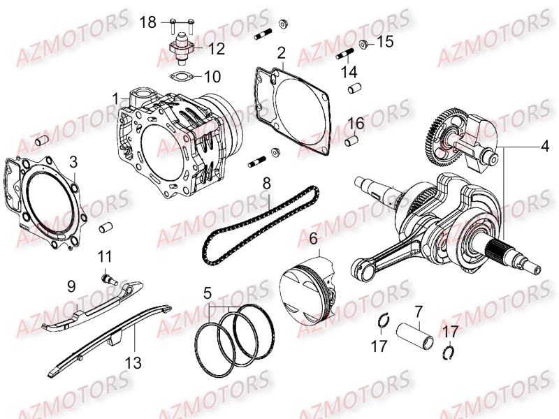 Cylindre Piston AZMOTORS 