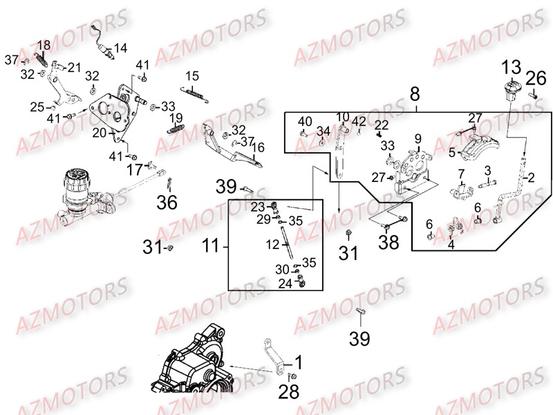 Selecteur Pedale AZMOTORS 