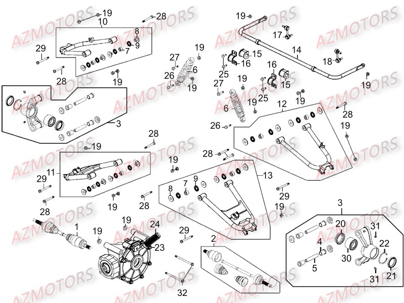 Train Arriere AZMOTORS 