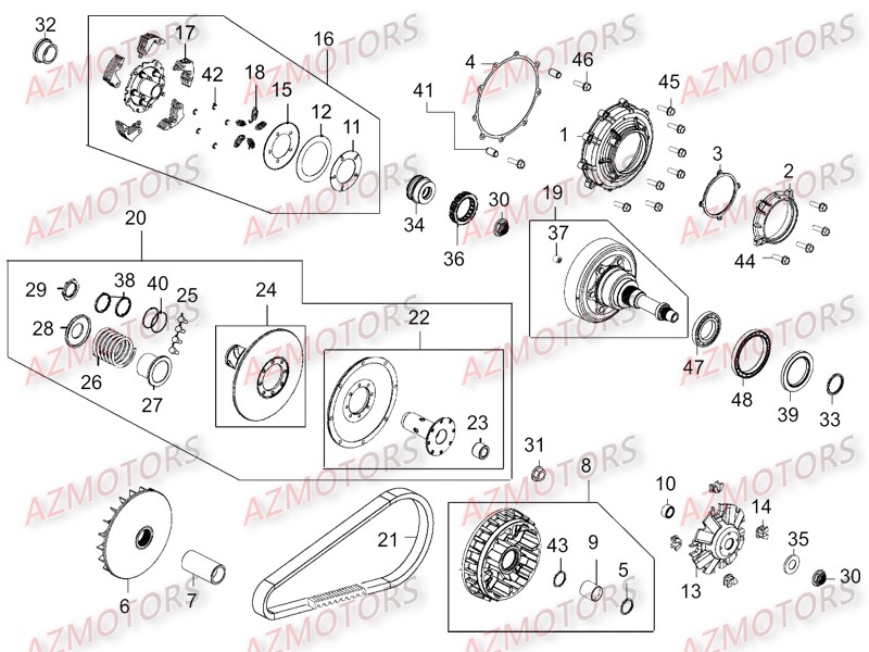 Variateur Embrayage AZMOTORS 