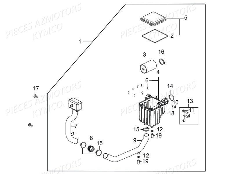 Boite A Air KYMCO Pièces KYMCO UXV 450I 4T EURO II (UA90BE)
