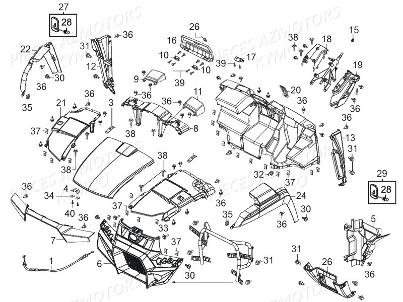 CARENAGES AVANT pour UXV 450I