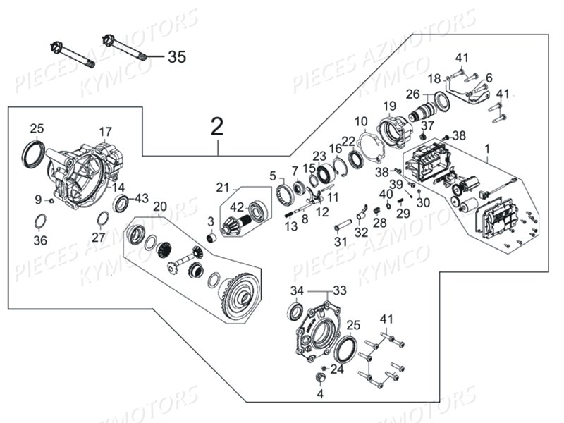 Pont Arriere KYMCO Pièces KYMCO UXV 450I 4T EURO II (UA90BE)