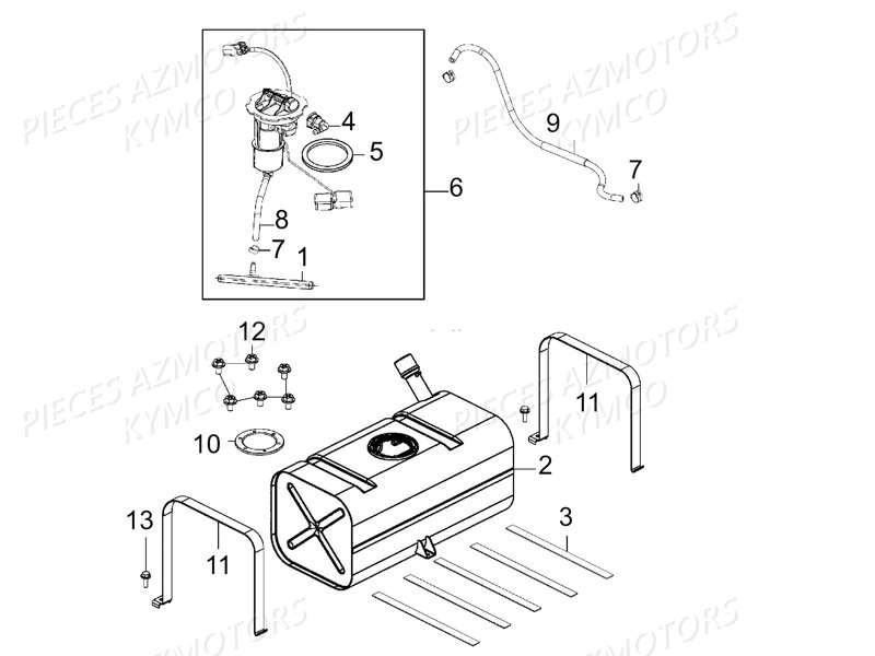 RESERVOIR_A_CARBURANT KYMCO Pièces Quad Kymco UXV 450 4T EURO II - 2014