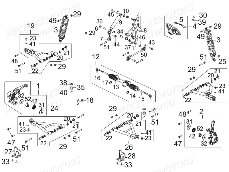 TRAIN AVANT pour UXV 450I