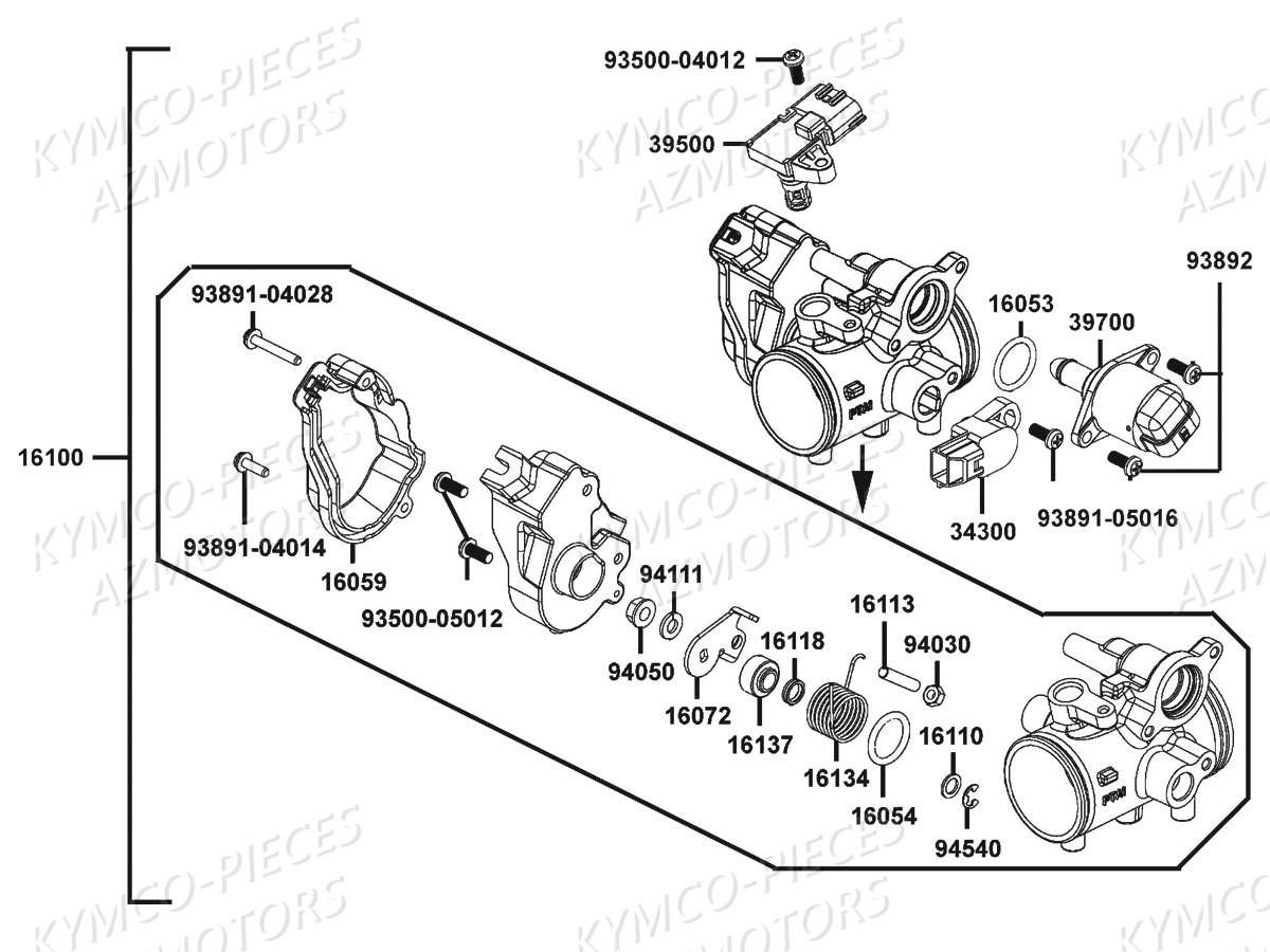 Carburation KYMCO Pièces SSV UXV 450I 4T EURO 4 (UA90FE)