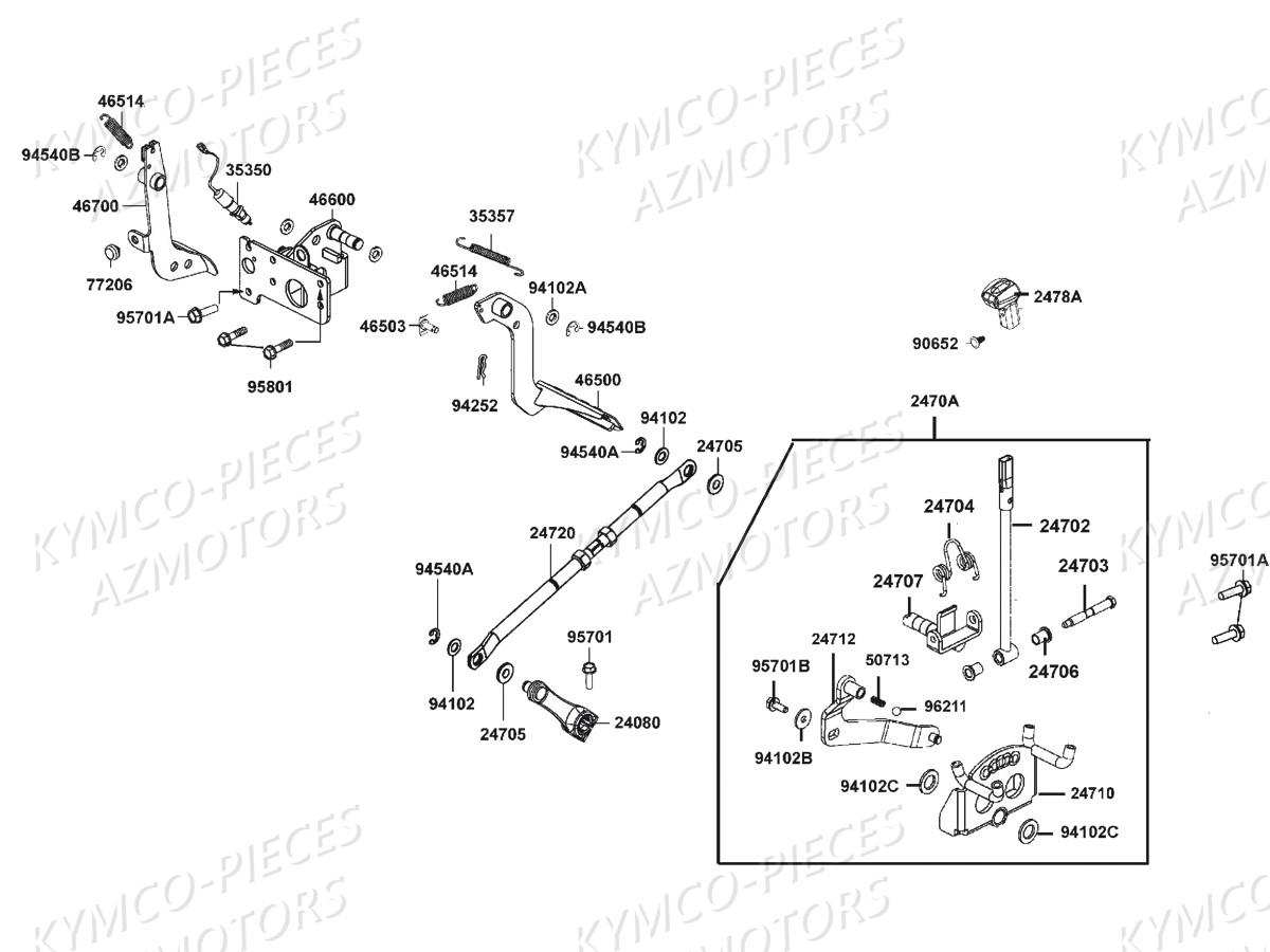 SELECTION PEDALE pour UXV 450 Euro 4