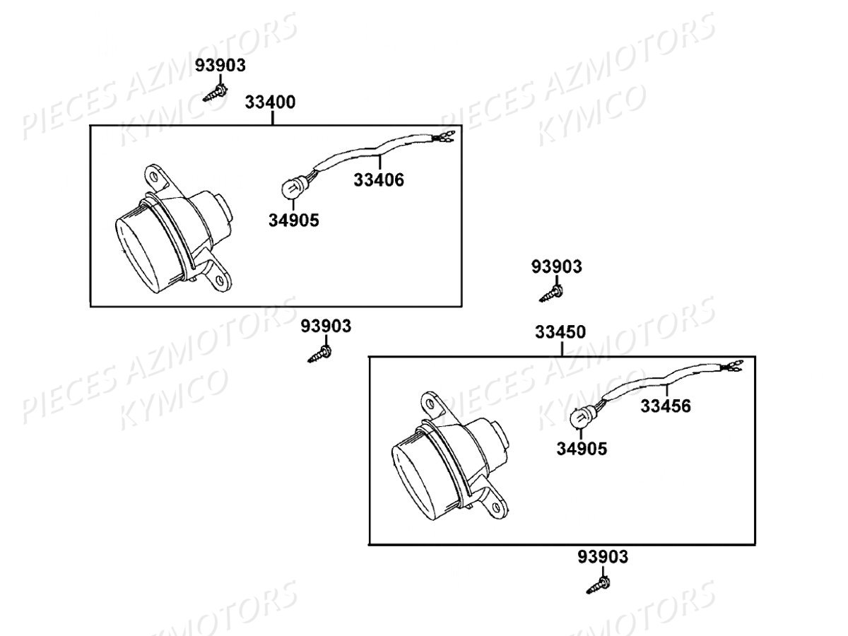 Clignotants KYMCO Pièces UXV 500 carbu 4T EURO 2 (UAA0AD)