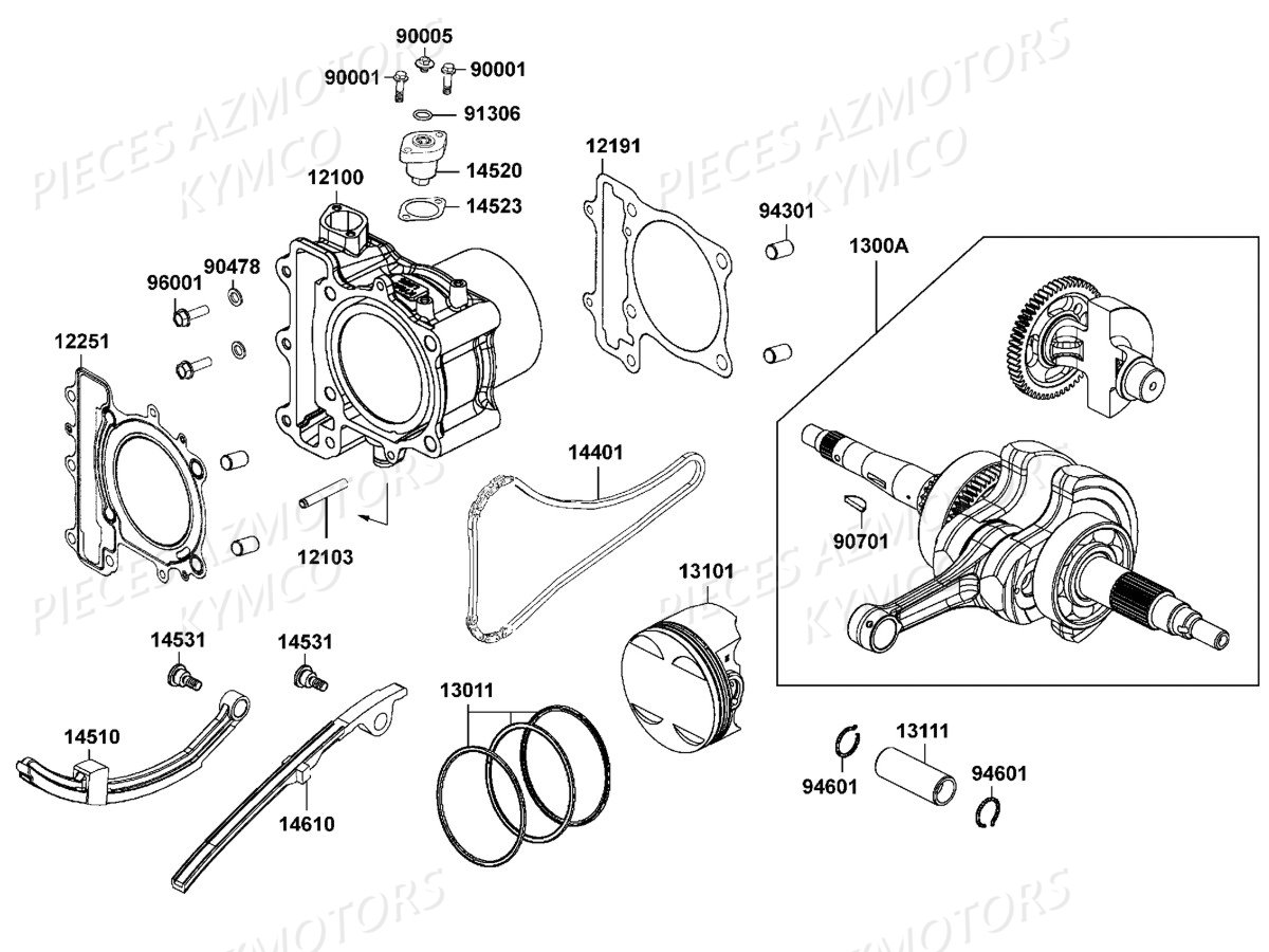 Joint De Culasse Pour Kymco Scooter, Quad 500, UXV 500 - Pièce De Rechange Moteur