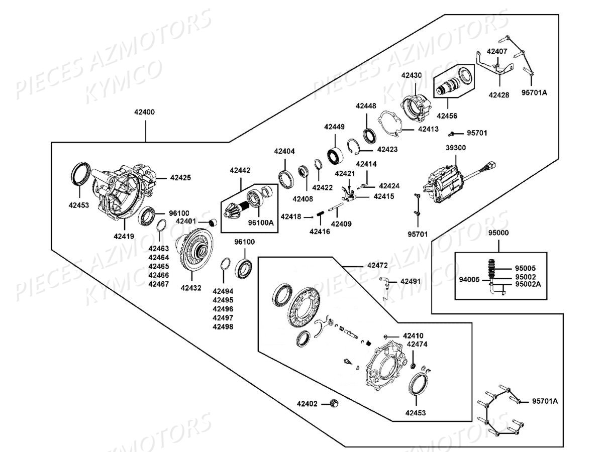 DIFFERENTIEL AVANT pour UXV 500