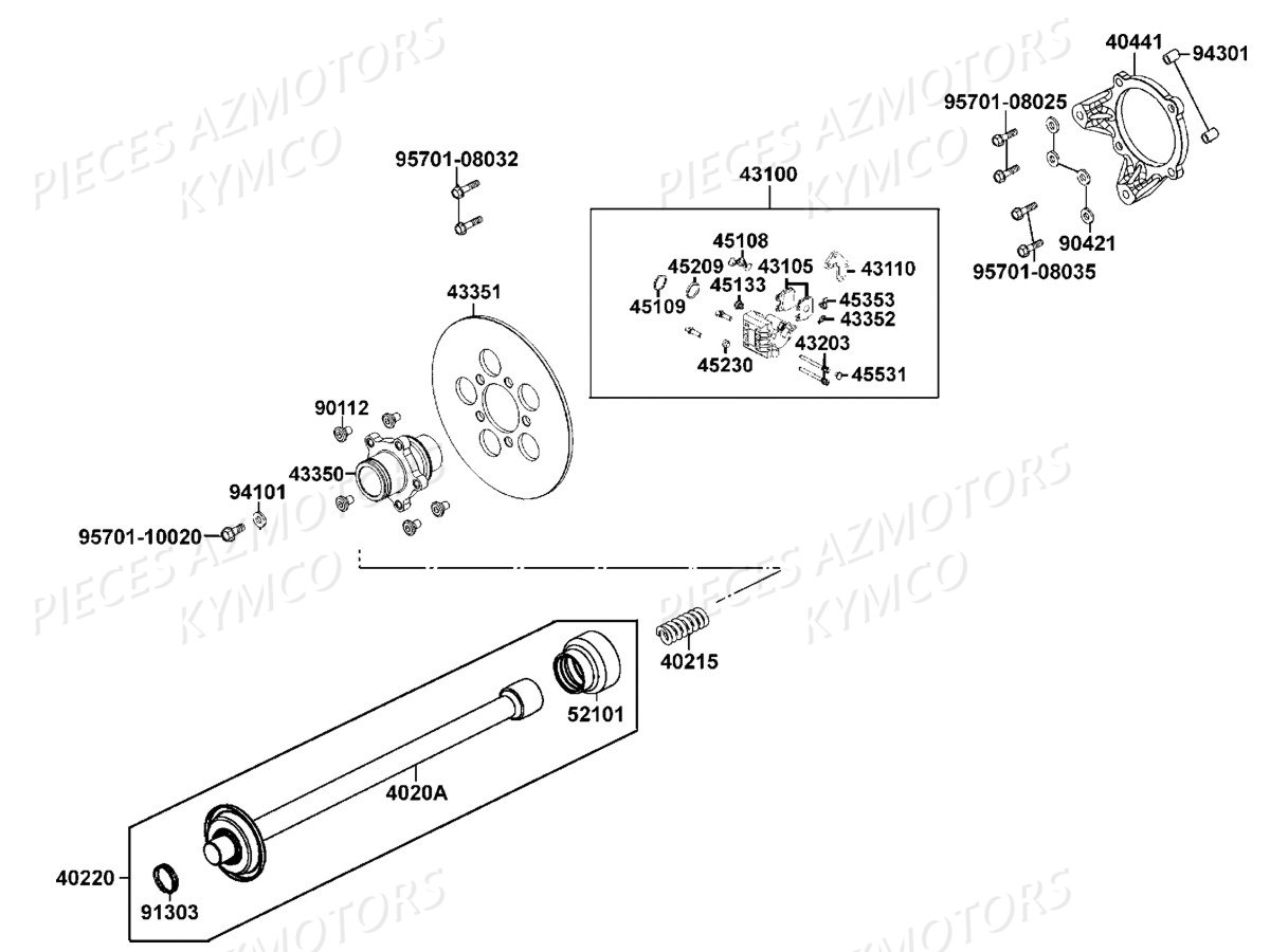 FREINS ARRIERE AZMOTORS UXV 500