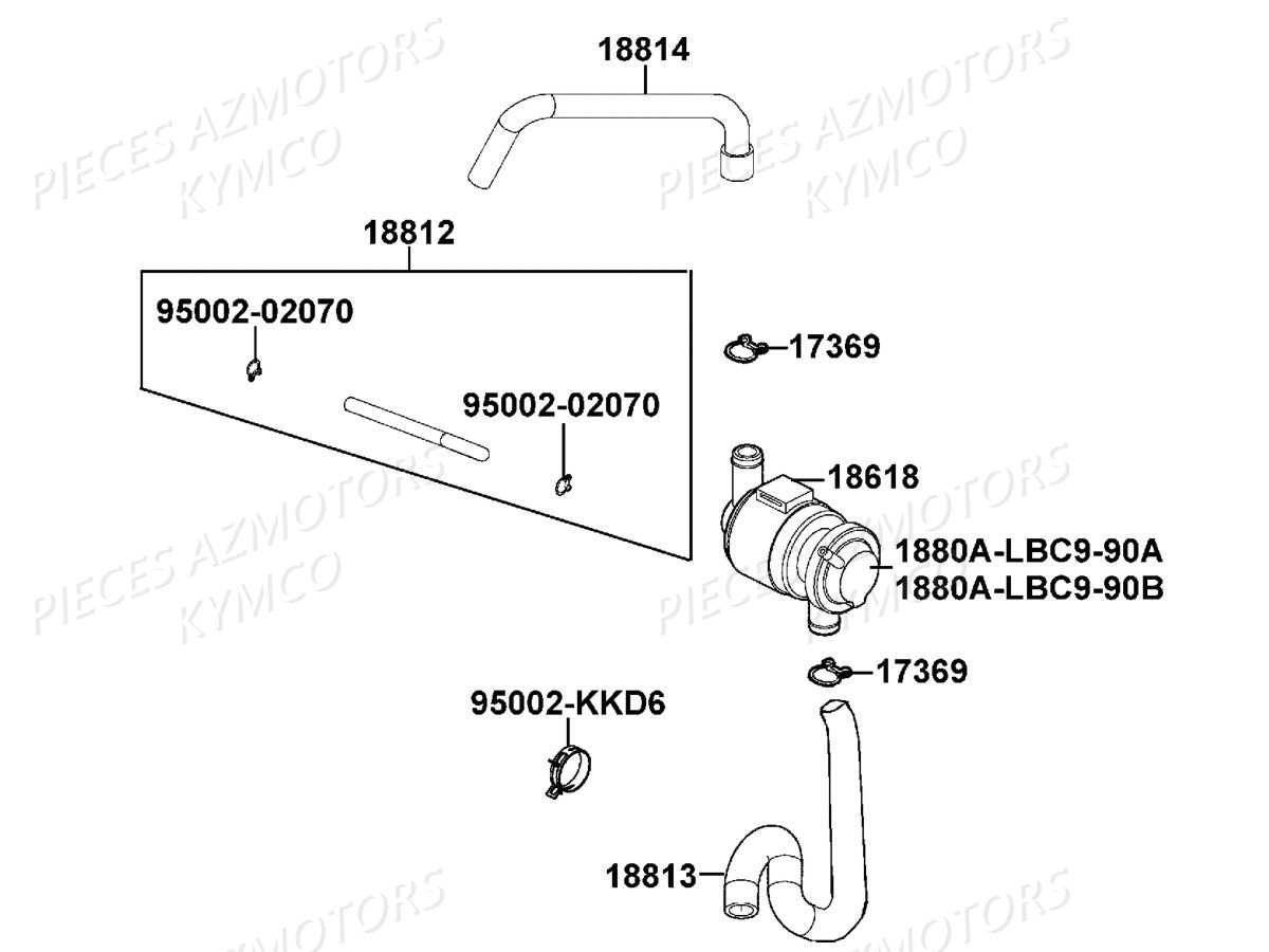 Reniflard KYMCO Pièces UXV 500 carbu 4T EURO 2 (UAA0AD)