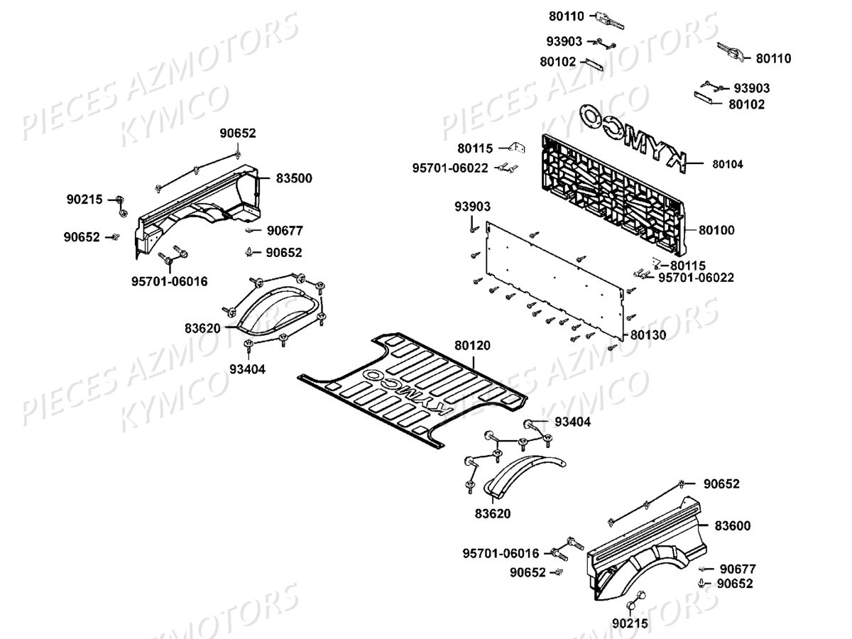 Benne Habillage KYMCO Pieces KYMCO UXV 500 Injection 4T EURO 2 (UBA0AF)