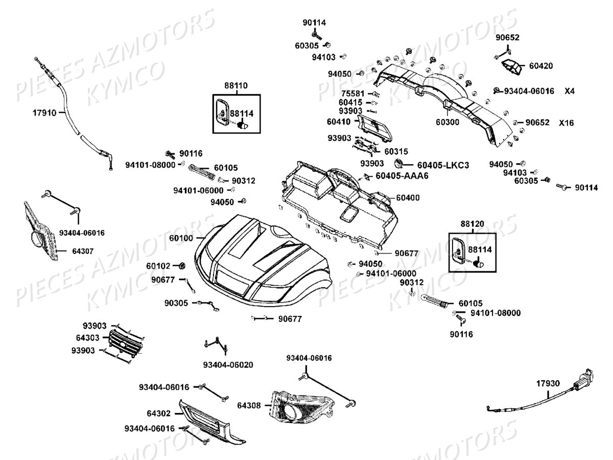 CAPOT PLANCHE DE BORD pour UXV 500 I