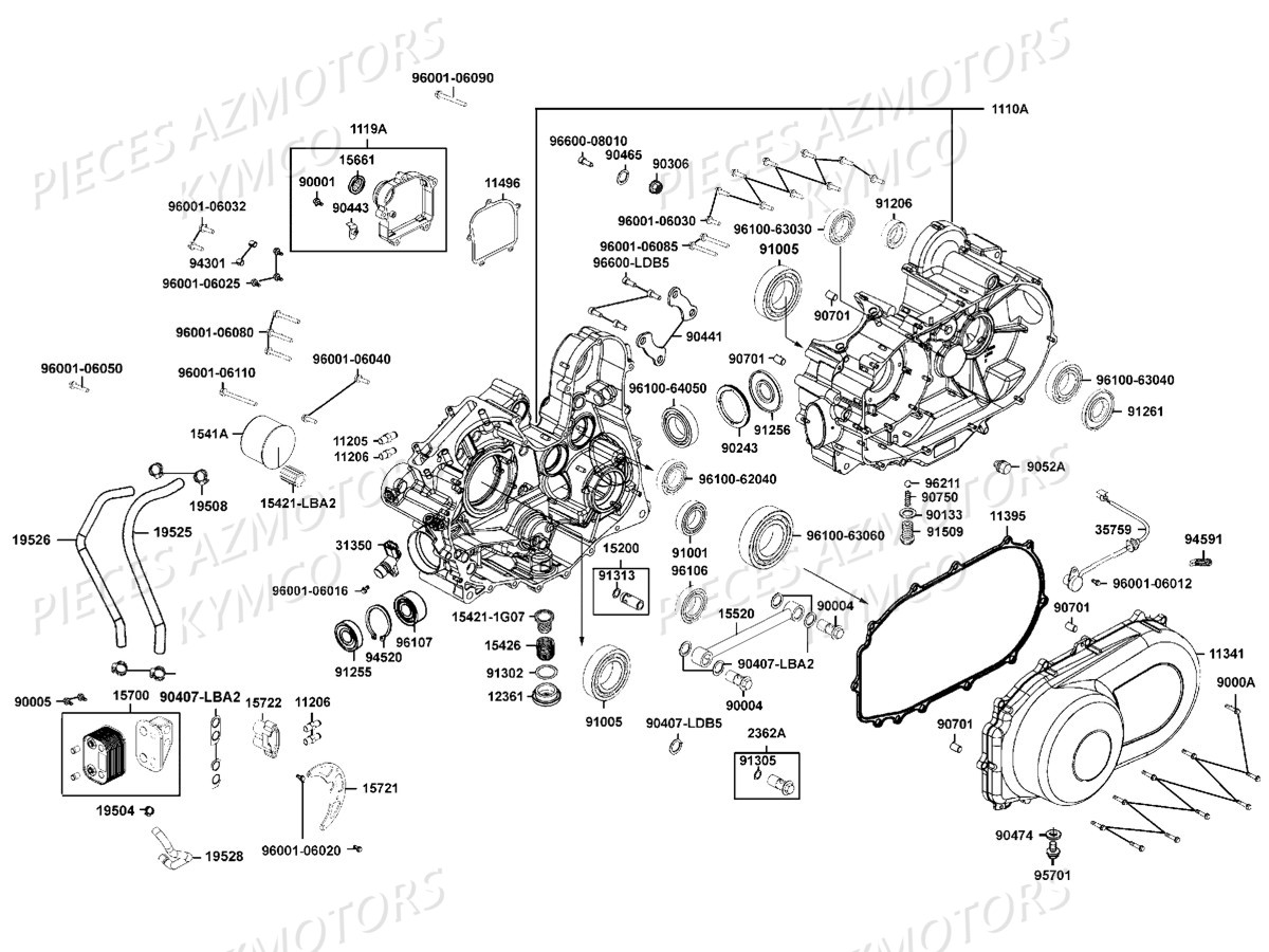 CARTERS_MOTEUR KYMCO Pièces Quad Kymco UXV 500 Injestion