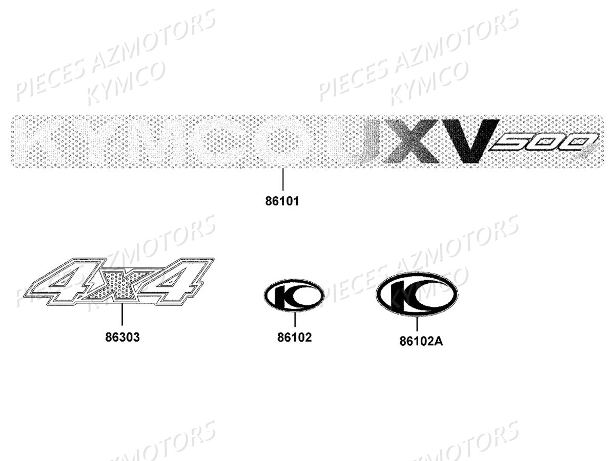 Decors KYMCO Pieces KYMCO UXV 500 Injection 4T EURO 2 (UBA0AF)