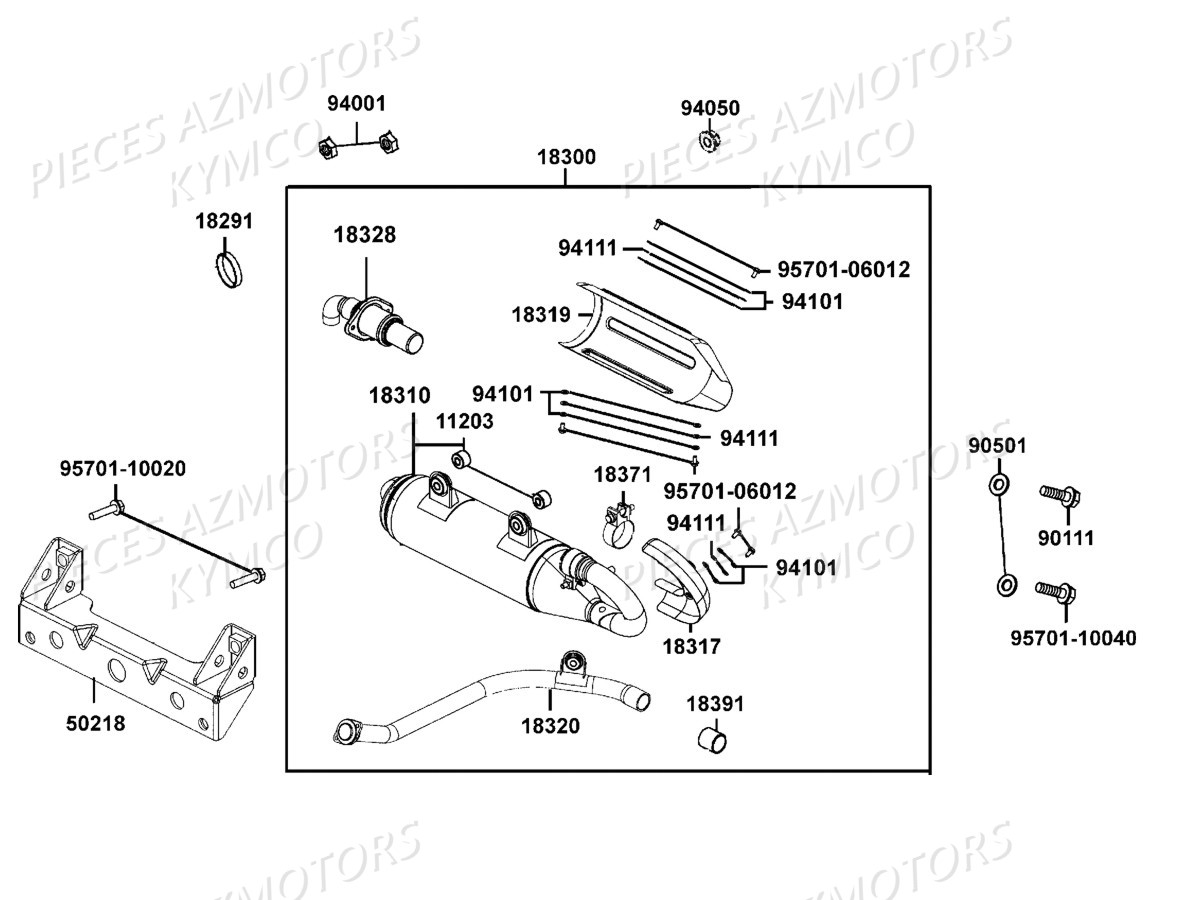 Echappement Uxv 500 KYMCO Pieces KYMCO UXV 500 Injection 4T EURO 2 (UBA0AF)