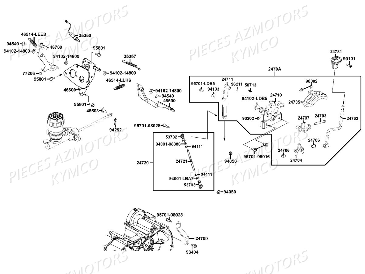 ENSEMBLE_DE_COMMANDE KYMCO Pièces Quad Kymco UXV 500 Injestion