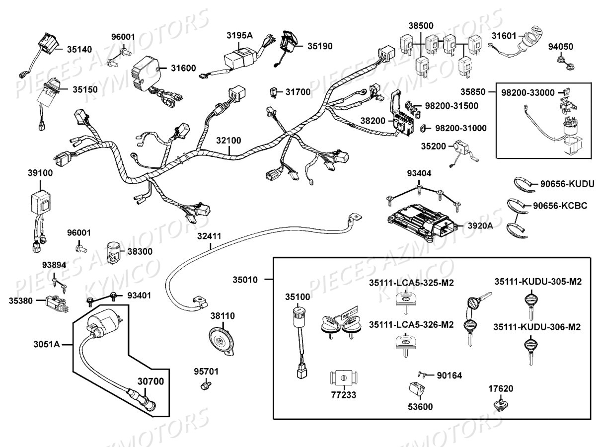 Equipemement Electrique KYMCO Pieces KYMCO UXV 500 Injection 4T EURO 2 (UBA0AF)