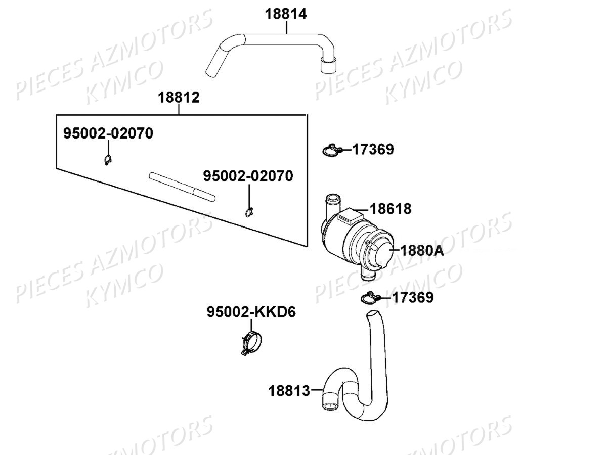 Reniflard KYMCO Pieces KYMCO UXV 500 Injection 4T EURO 2 (UBA0AF)