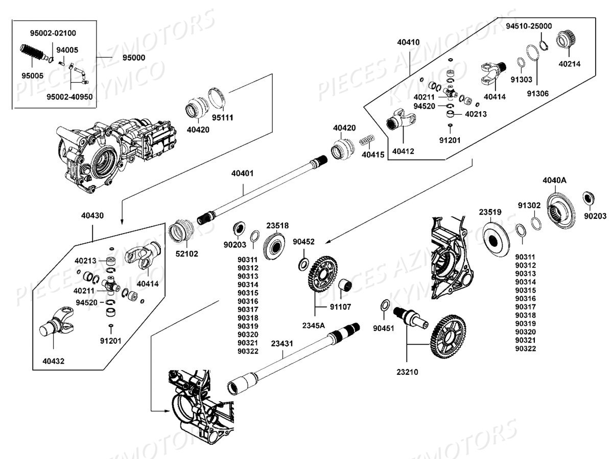 ARBRE_DE_PONT KYMCO Pièces Quad Kymco UXV 700 Injection 4T 2014