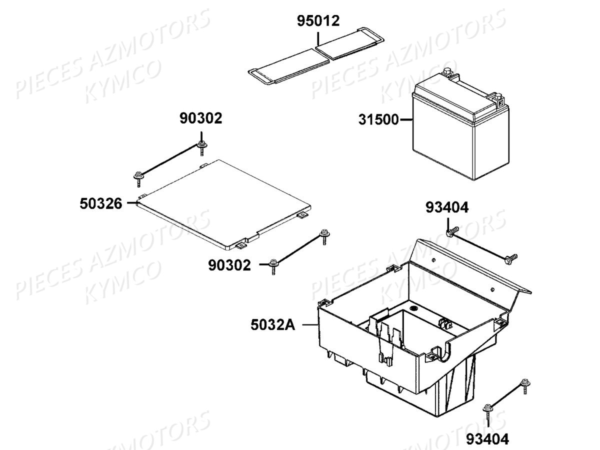 Batterie KYMCO Pieces UXV 700I 4T EURO 2 (UBADBD)