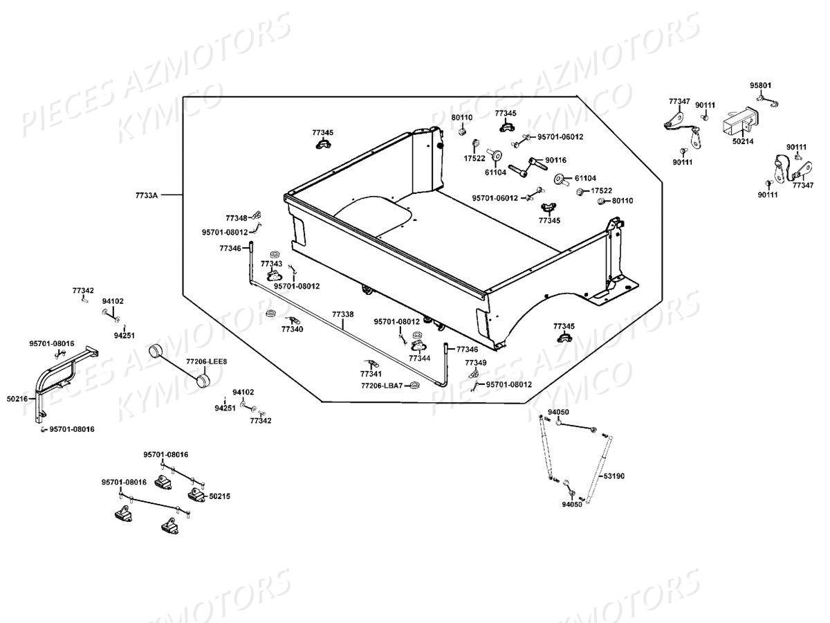 Benne AZMOTORS Pieces UXV 700I 4T EURO 2 (UBADBD)